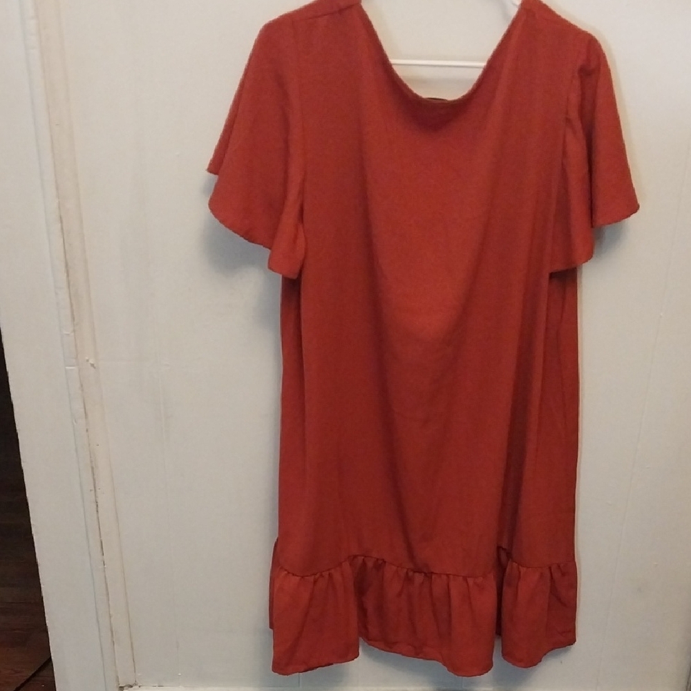 SHEIN Red Ruffled Buttoned Midi Sundress - Picture 3 of 4